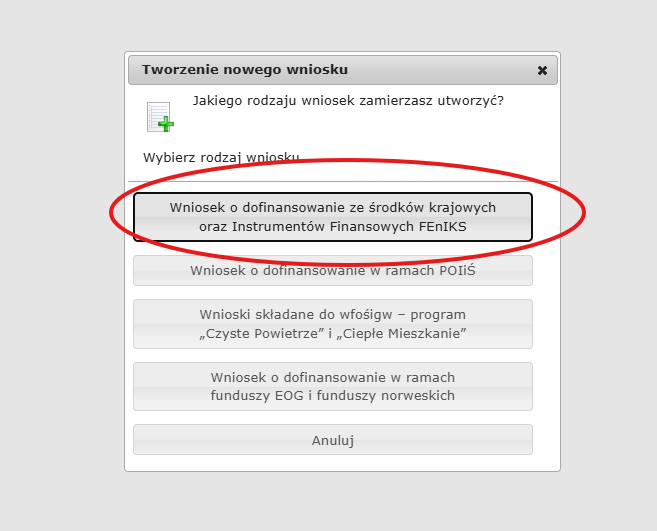 NaszEauto wniosek dofinansowania wybór